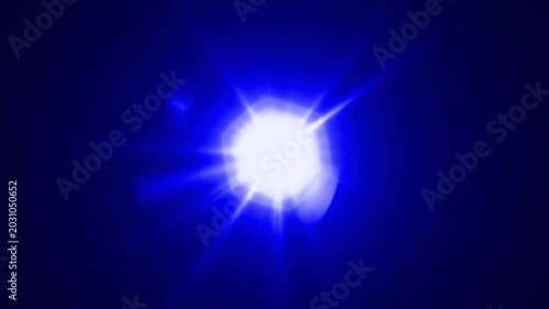 optical light ray loop animation on black screen. Sun rays view, sun spotlight glowing burst concept. optical light beams on black background. 