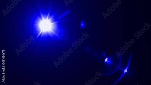 optical light ray loop animation on black screen. Sun rays view, sun spotlight glowing burst concept. optical light beams on black background. 