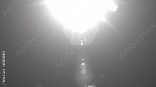 optical light ray loop animation on black screen. Sun rays view, sun spotlight glowing burst concept. optical light beams on black background. 