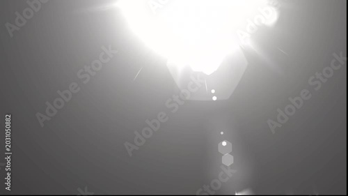 optical light ray loop animation on black screen. Sun rays view, sun spotlight glowing burst concept. optical light beams on black background. 