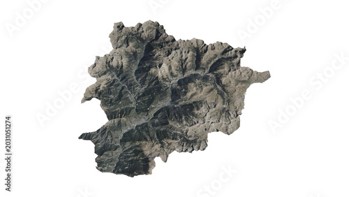 High Detailed ANDORRA Map PNG, Geographic Relief and Terrain Illustration of ANDORRA