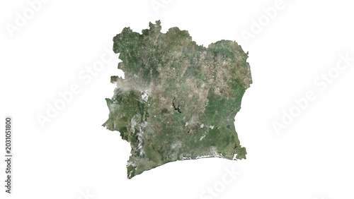 High Detailed IVORY COAST Map PNG, Geographic Relief and Terrain Illustration of IVORY COAST