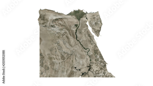 Foto High Detailed EGYPT Map PNG, Geographic Relief and Terrain Illustration of EGYPT