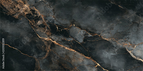 Bild auf Leinwand An abstract dark stone wall texture with grunge patterns under a moody night sky