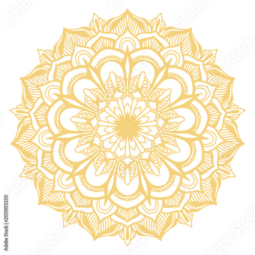 Intricate Golden Mandala Design - A Symbol of Harmony and Inner Peace