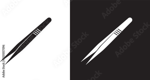 Tableau sur toile tweezers icons, construction repair silhouettes artwork decorative vector illust