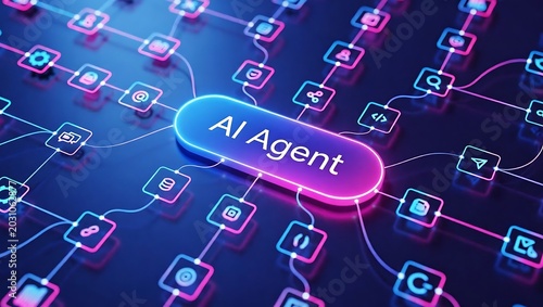 AI agentic workflow automation artificial intelligence agent software interface nodes triggers data tool dashboard coding icon
