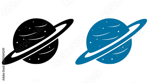 Tableau sur toile Planet Space Icons – Galaxy and Orbit Vector Illustration