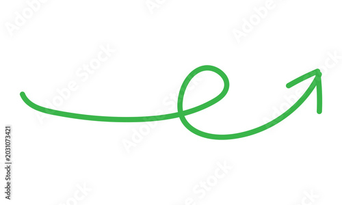 abstract simple green curve arrow design art.