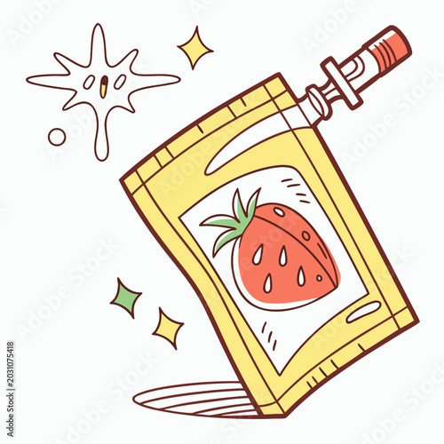 Sweet frozen juice squeeze pouch isolated on white background vector illustration