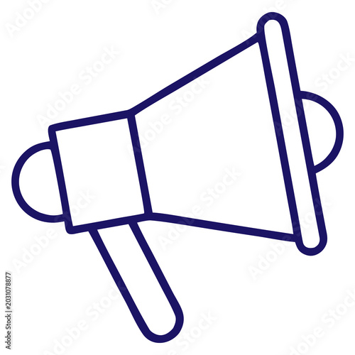 Clean and modern megaphone icon vector illustration representing announcements, advertising, and promotional communication for business and media design projects. 