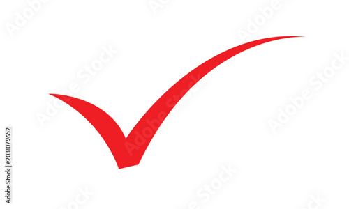 abstract simple red check mark design.