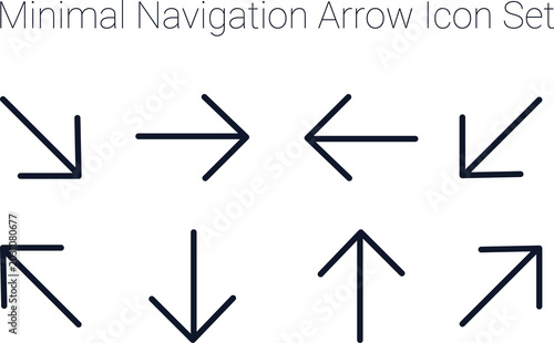 Minimal Dark Navigation Arrow Icon Set