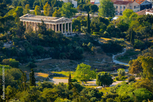 Canvastavla Ancient Agora with Temple of Hephaestus in Athens
