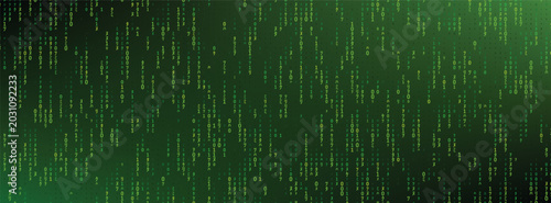 Bild auf Leinwand Code Cyber Rain, Cyber Binary Rain, Digital Code Rain