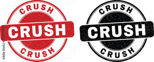 Foto Grunge Rubber Stamp Vector Set with Crush Text in Red and Black for Branding and
