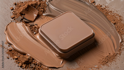 Foundation swatches and powder with compact