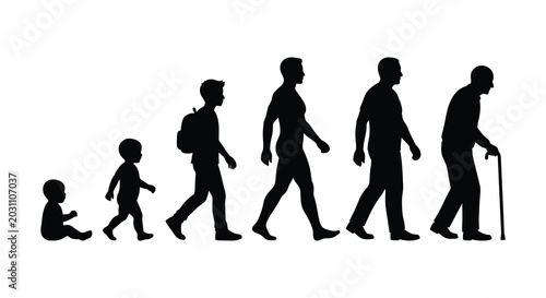 Bild auf Leinwand human life stages progression silhouette