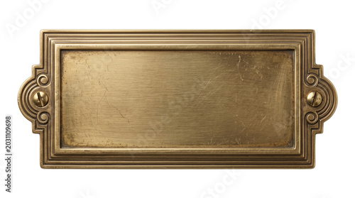 Foto Vintage blank brass nameplate with screws