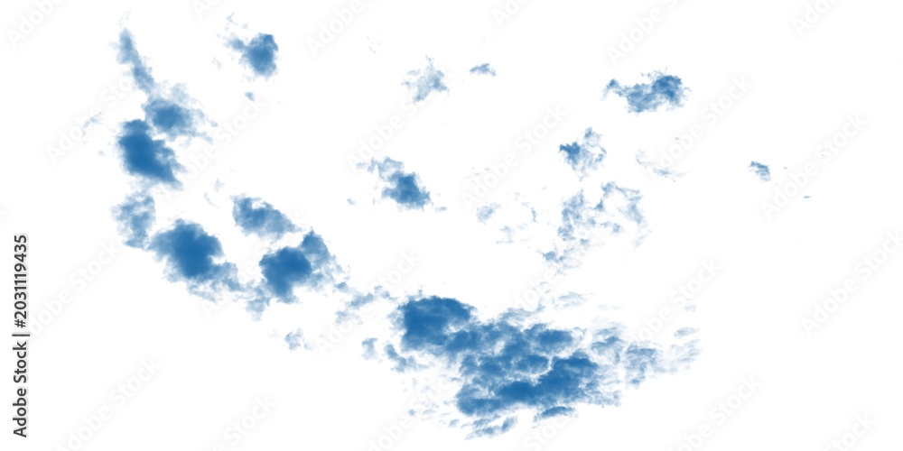 Naklejka premium Abstract blue ink splatter on transparent background, watercolor texture and organic shapes