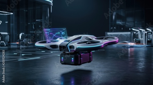 Futuristic drone design with advanced technology and modern aesthetic