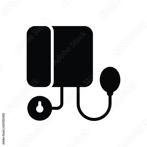 Konstfotografi Black blood pressure monitor icon for medical and health diagnostic concepts