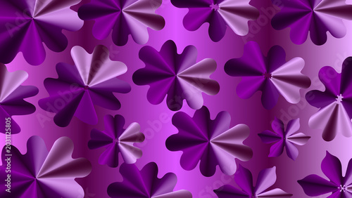 Abstract Purple Floral Pattern Background with Metallic Shine
