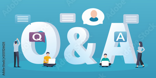 qa session with people around large letters
