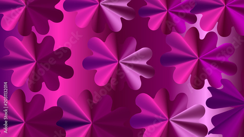 Abstract Floral Pattern with Purple and Pink Metallic Petals