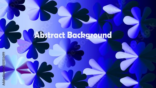 Abstract Blue Floral Pattern Background with Gradient Effect