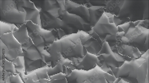 Bild auf Leinwand Gray crumpled paper texture with transparent background and rough surface