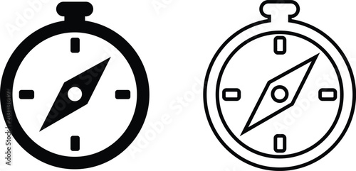 Photos Prayer Clock Icon Set Collection and Group in Black Flat and Line Style Vector I