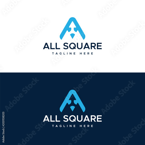 Letter A with Arrow Up Logo Design