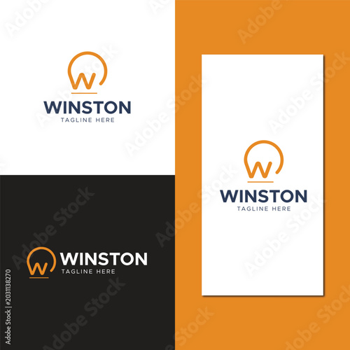 Initial letter ow, wo logotype company name design. vector logo for business