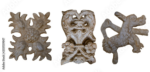 Εκτύπωση καμβά Medieval stone carving isolated on white