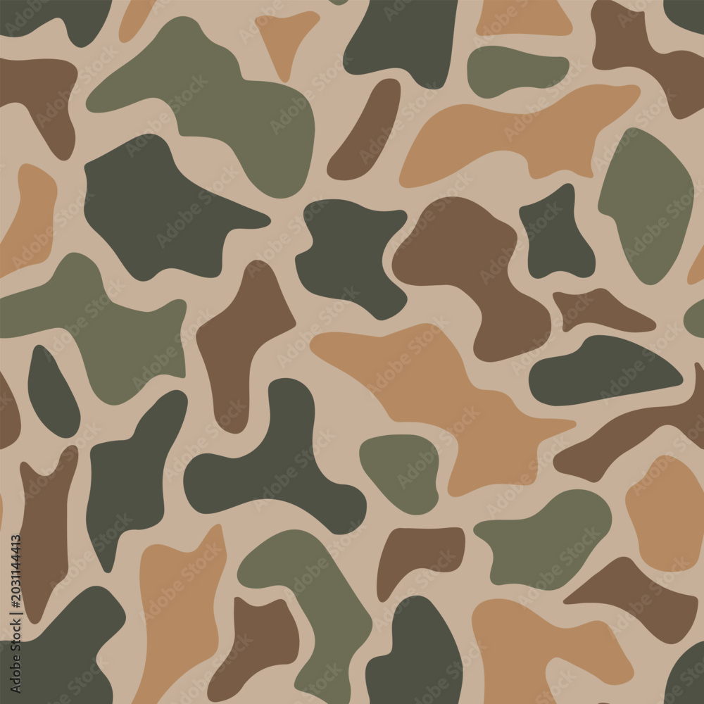 Naklejka premium Vector duck camouflage seamless pattern. Hunting camo background. Digital camo design. Woodland camouflage