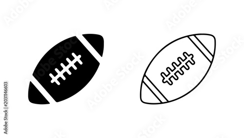 American Football Ball Icon Set Vector Illustration