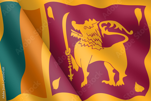 Sri Lanka waving flag 3d illustration