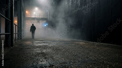 man walking in the city