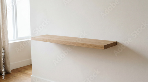 Empty wood shelf