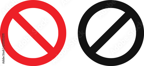 Photos Red and black prohibition signs or forbidden symbols for safety and warning grap