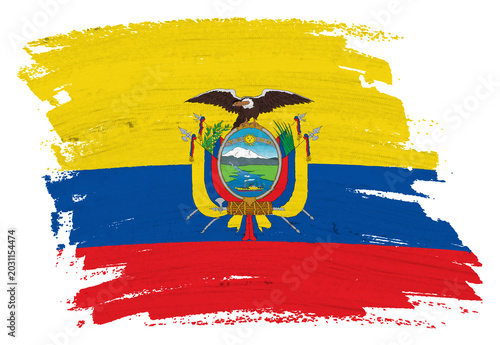 Ecuador flag background paint splash brushstroke