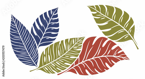 Photos Abstract Tropical Leaves Pattern, Foliage Design, Botanical Art, Vector Illustra