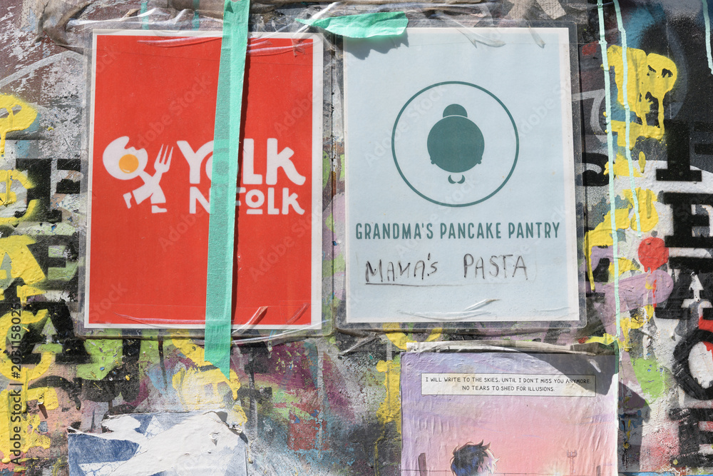 Naklejka premium street posters in Graffiti Alley / Rush Ln (Grandma's Pancake Pantry), Toronto