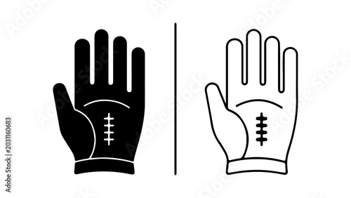 Schilderij op canvas American Football Receiver Gloves Icon Set