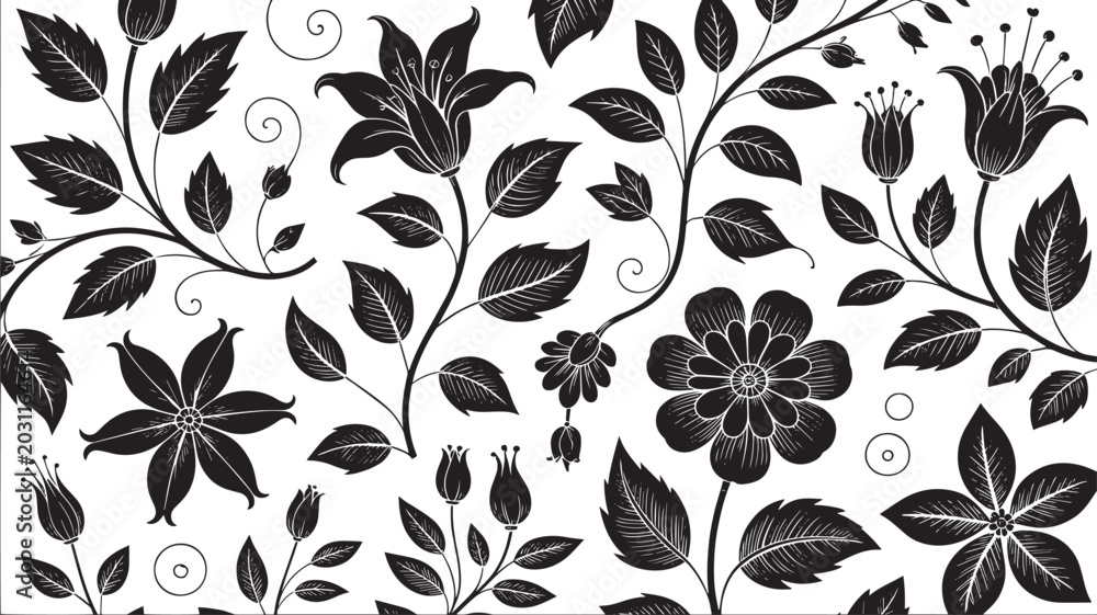 Fototapeta premium Abstract Halftone Wine Glass Pattern Seamless Black and White Geometric Background