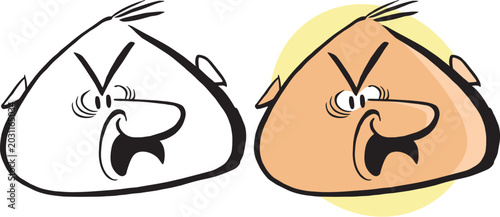 фотографія A vintage retro cartoon of the head of an angry shouting man.