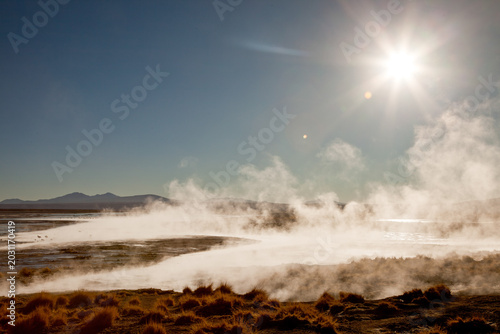 Thermalquelle / Geysir, Altiplano in Bolivien