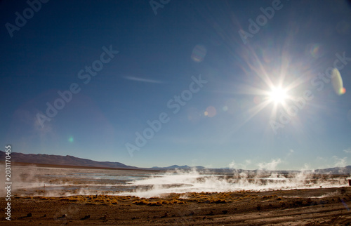 Thermalquelle / Geysir, Altiplano in Bolivien