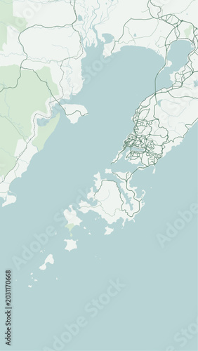 Bild auf Leinwand Modern minimalist vector map of Vladivostok, Russia